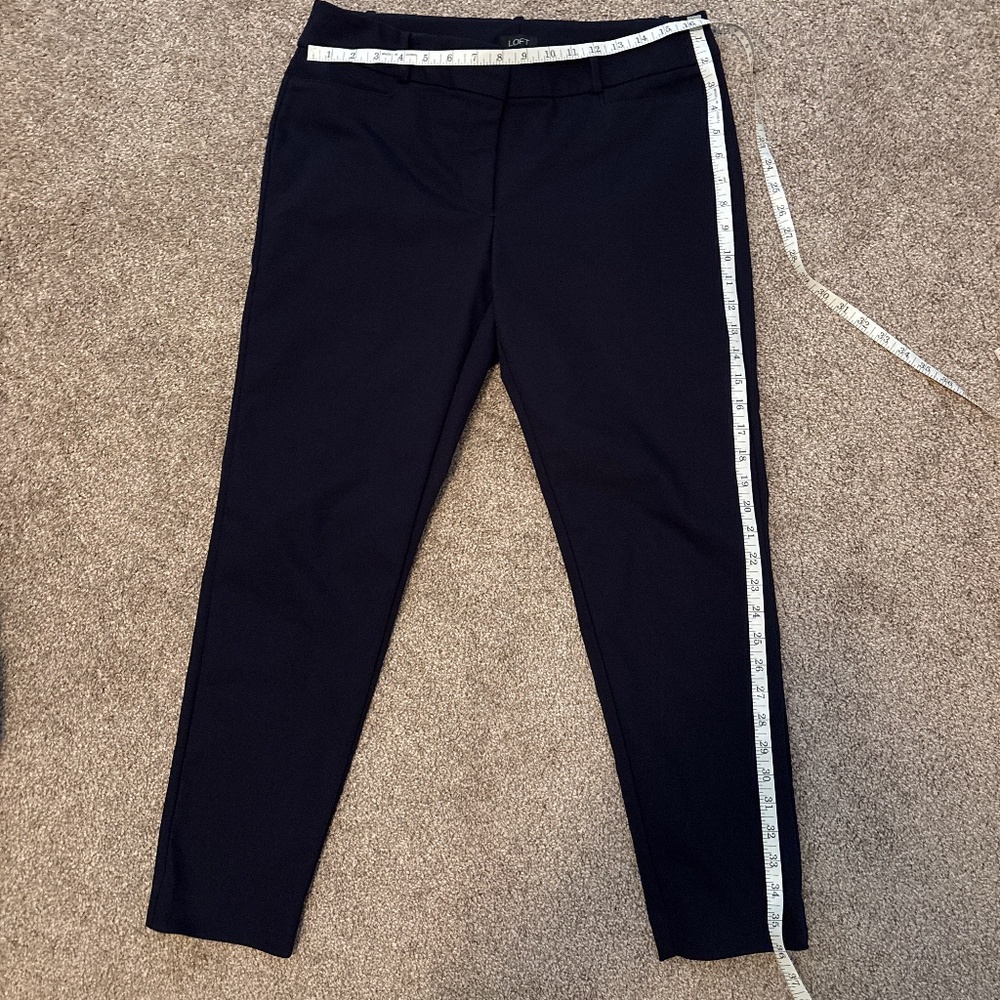 LOFT Curvy Skinny Ankle Navy Blue Pants